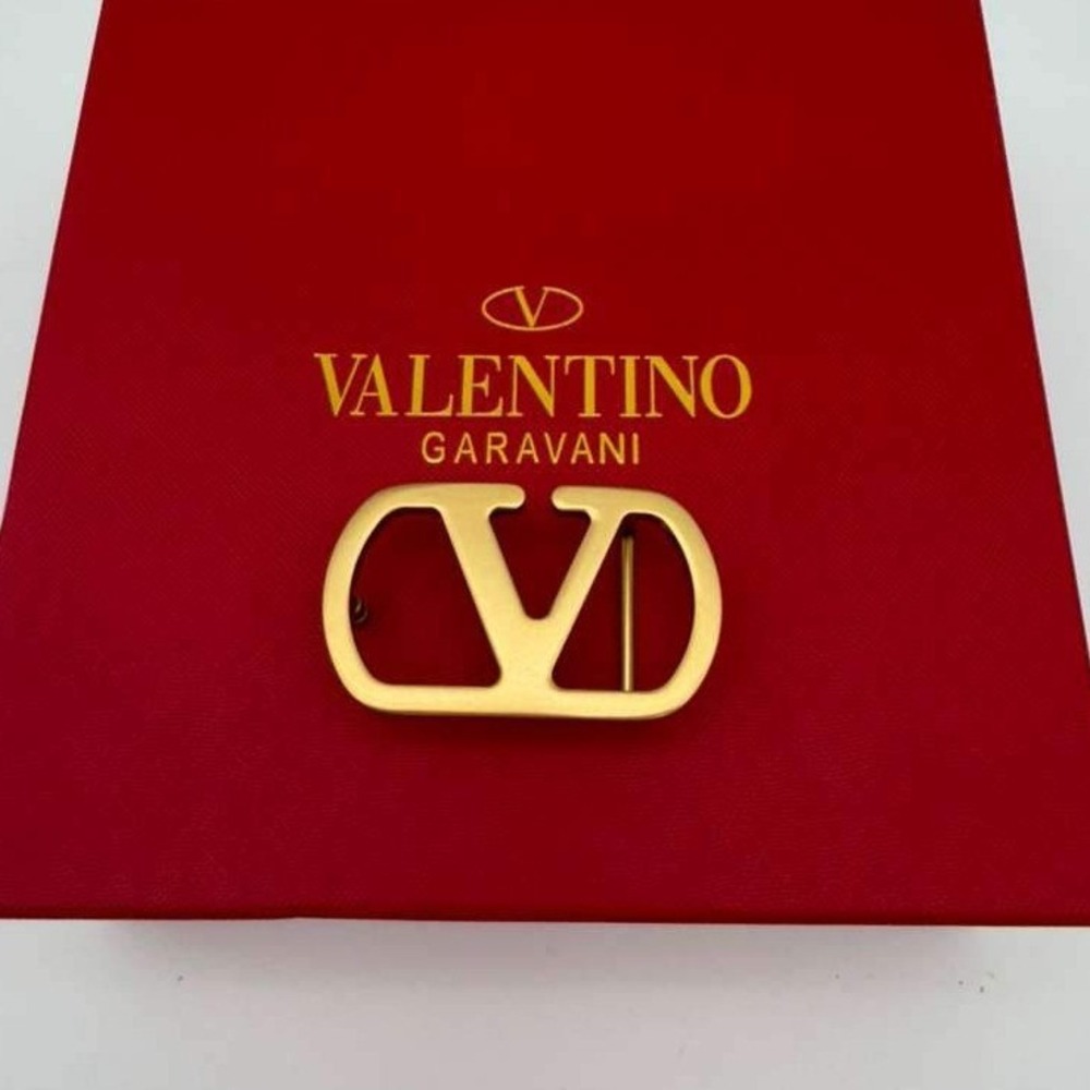 Valentino Garavani V Logo Gold Belt Buckle – Authentic – No Belt Included